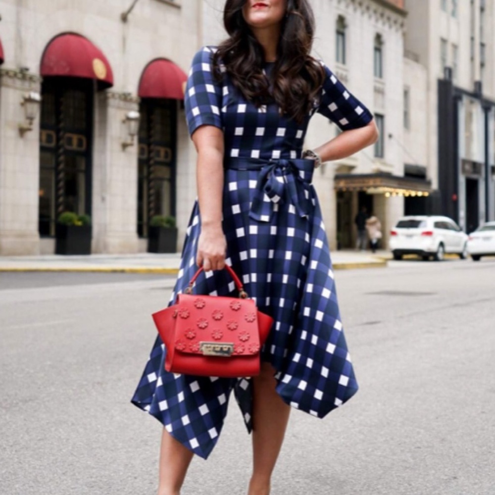 Handkerchief Hem Fit-and-flare Dress